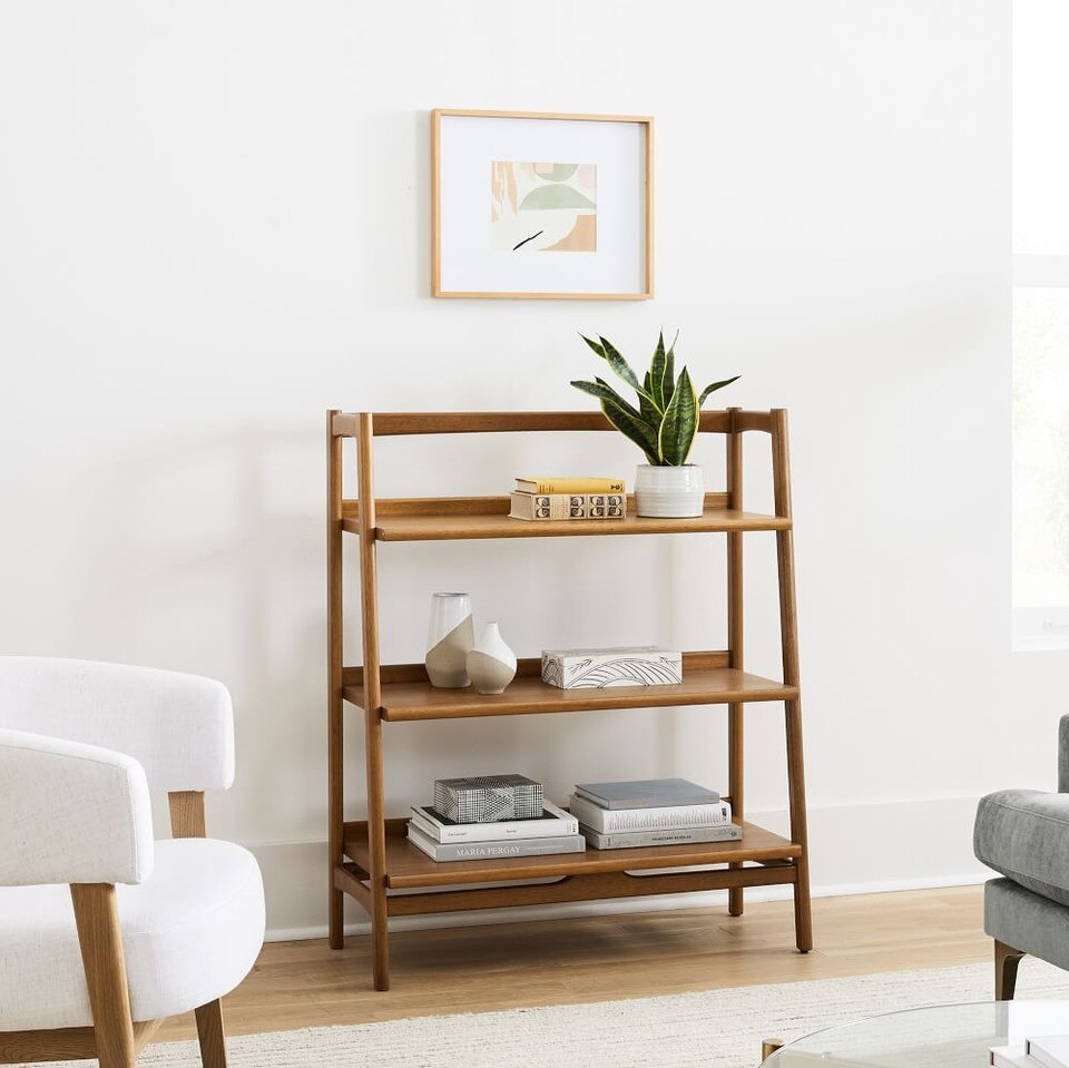 MidCentury Bookshelf Low Wide West Elm UK